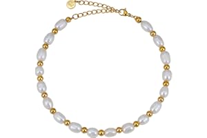 GD GOOD.designs EST. 2015 Cavigliere da donna con perle di giada 4 mm - Impermeabile - Cavigliera in pietra naturale colorata con chiusura regolabile in oro 18 carati