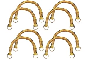 Abiyou 8 Piezas Asas de Bolso de Bambú, Mango de Bolso de Bambú, Asas de Bolsos de Repuesto, Bambu Asas Bolso, Asas de Bolsos de Repuesto en Forma de U, para Bolsas de Bricolaje, Bolsos de Ganchillo