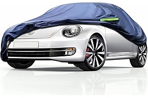 Svnqney Autoabdeckplane 10 Schichten Vollgarage Autoabdeckung Vollgarage Staubdicht Wasserdicht Autohülle Autoplane Car Cover für VW Beetle 1960-2022