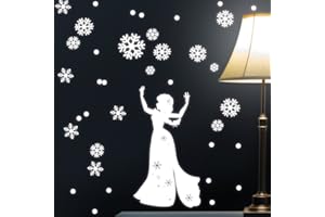Wandtattoo-Loft Leuchtaufkleber fluoreszierend Schnee Königin leuchtende Sticker Kinderzimmer Schneeflocken