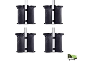 BAVOOTY Pesi per Gazebo,Sacchi di Sabbia,Sacchi di Sabbia di Peso,Sacchetti per Pesi a Baldacchino,Zavorre per Gazebo,Nero Zavorre per Gazebo,per Qualsiasi Gazebo Pop Up Tenda Resistente con Doppia Cucitura