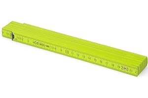 M METRIE Metrie™ BL52 Holz Zollstock/Zollstöcke |2m langer Gliedermaßstab, Maßstab|Meterstab mit Duplex-Teilung - Hellgrün