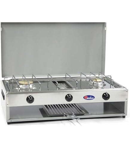 Fornello A Gas Metano Parker 2 Fuochi - Per Esterno, Con Coperchio, Modello 5326CBm