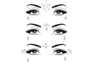 HZXINYI Brillantini Adesivi di Gemme per Viso - Brillantini Strass Viso Adesivi, Viso Corpo Gioielli per Festival, Stile 6