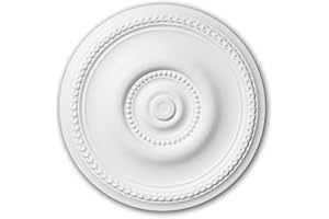 PRO[f]home® - Rosetón 156002 Elemento para techo Elemento decorativo estilo Art Nouveau blanco Ø 52 cm Profhome