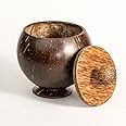Thenga Coconut Shell Storage Container with lid | Storing Kitchen Items, Food, Spices, Nuts, & Snacks - 600 ML (Set of 1)
