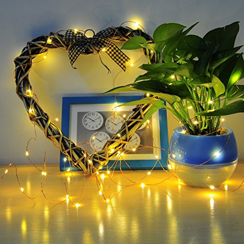 Morecoo Led Lichterkette Batteriehalter, 9.8ft/3M 60er Lichterkette für Neujahr Dekoration, Festlich, Hochzeiten, Geburtstag, party usw.. (warm weiß) - 3