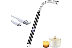 iJiGui Encendedor Electrico, Encendedor Velas Mechero Electrico USB Recargable, Encendedor Cocina Arco Eléctricos, 360 Flexible Encendedor para Velas, Estufas de Gas, Camping Barbacoa(Negro)