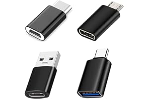 iZhuoKe 4 Stück USB-C Adapter,USB C zu USB 3.0 OTG Adapter, Micro USB auf USB C Adapter Buchse zu Stecker, Typ-C,Kompatibel mit PC,Galaxy Handys,im Auto und Mehr