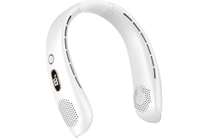 YAZEKY Ventilateur de Cou,Portable USB Ventilateur de cou sans lame Silencieux avec flux d’air à 360°,3 Vitesses Rechargeable Mini Ventilateur Personnel pour Bureau Domicile Voyage En Plein Air(Blanc)