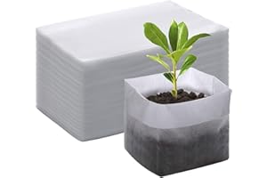 Maxtonser Sacs de semis de Germination en Tissu Non tissé d'intérieur, Sacs de Culture de Plantes de pépinière, Sac de Plantation de Fleurs, Fournitures de Jardinage, Paquet de 100, 20x18cm
