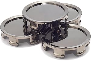 ‎RHINOTUNING RhinoTuning 4 Auto-Radkappen Außendurchmesser 74.5mm Innendurchmesser 70mm Nabendeckel 2.93in Oberfläche Radnabendeckel für M608 M242 81310409(Black Chrome)