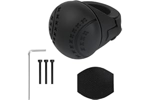 Shengxi Auto Lenkradknopf Schwarzer Silikon Power Griff Spinner Universal Lenkradspinnknopf Lenkhilfe 360°Drehbarer Lenkradknopf für Autos Traktor Rasentraktor Boot Gabelstapler