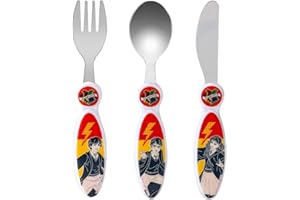 ZAWADI GLOBAL Harry Potter - Juego de cubiertos para niños (3 piezas, cuchillo/tenedor/cuchara