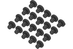 ‎QUARKZMAN QUARKZMAN 20 Stück Gummistopfen 8mm Silikonstopfen Lochstopfen Rund, Wasserdicht Blindstopfen Weicher Verschlussstopfen Flexibler Lochabdeckung Stopper für Löcher Flaschen Rohre, Schwarz