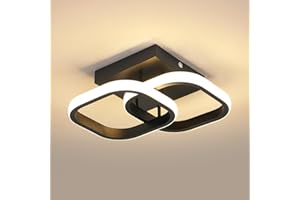 GOECO Lampa sufitowa LED 22W, nowoczesna podwójna kwadratowa oprawa sufitowa, 3000K ciepłe białe światło Lampa sufitowa LED Żyrandol do przedpokoju, wejścia, balkonu, kwadratowa długość boku 16 cm