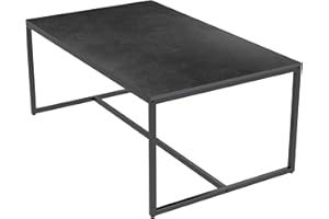 ‎FATIVO FATIVO Couchtisch Schwarz Modern Marmor: Wohnzimmertisch mit Metall Gestell - Skandinavisch Quadratisch Beistelltisch Sofatisch Stubentisch 100x60x42cm