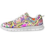 AXGM Women's trainers, running shoes, sports shoes, street running shoes, air mesh trainers, colourful rainbow curved stripes