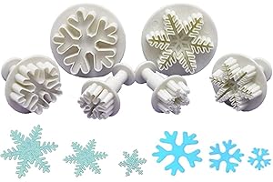 MaoNativey 6 Piezas Copo de Nieve Molde para Cortadores de Pastel para Decorar Nieve Copos De Nieve DIY DecoracióN De Pasteles Cortadores Fondant para Decoración De Pasteles
