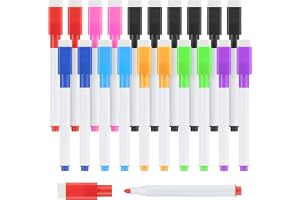 OFFCUP Markörer 20-Pack, Magnetiska Whiteboard Pennor Med Suddgummi, Extra Fin Punkt, För Att Skriva Planerare Glas Skola Hem