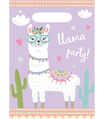 12 Stück Lama-Party-Tüten Mit Aufklebern – Süße Alpaka-Geschenkbeutel Für Kindergeburtstag & Fiesta