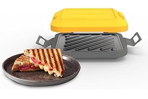 DREW&COLE Clever Microwave Toastie Maker with Thermawave Grill Plates - Extra Crispy Toasties & Panini Maker - Thick Metal Non-Stick Plates for Crunchy Sandwiches - No Soggy Results - Compact & Dishwasher Safe