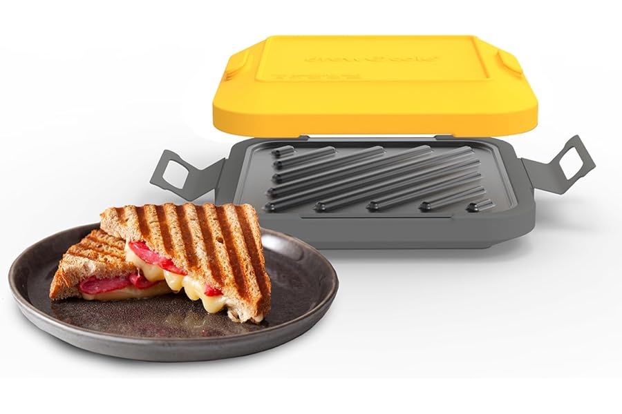 Drew&Cole Clever Microwave Micro Toastie Maker with Thermawave Grill Plates - Extra Crispy Toasties & Panini Maker - Non-Stick Plates - Crunchy Sandwiches - No Soggy Results - Dishwasher Safe