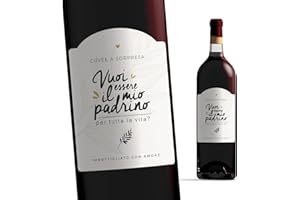 Manahia - Etichetta bottiglia padrino | Vuoi essere il mio padrino? | Proposta Padrino, etichetta vino personalizzata, sorpresa battesimo, regalo Richiesta Padrino, annuncio speciale