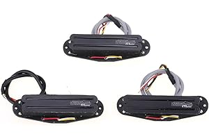 Wilkinson Low Gauss Hot Rail Cerámica Pastillas Humbucker Formato Single Coil Pickups Set para Guitarra Eléctrica Strat, Negro Rail
