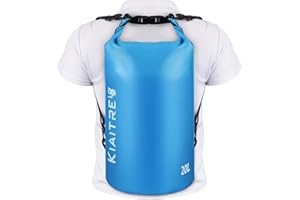 Kiaitre Dry Bag, wasserdichte Tasche mit Schultergurt, 5L 10L 20L Roll Top Wasserdichter Beutel Rucksack für Bootfahren, Rafting, Schwimmen,Snowboarding,Kajak Fahren