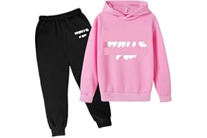 YUEXIRUI Kids Tracksuit Girls Boys 2 Piece Oversized Outfit Set Long Sleeve Pullover Jumper Hoodie Sweatshirt and Loose Sweatpants Bottom Joggers Sport Running Walking Track Suit
