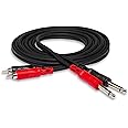 Hosa Cable CPR202 Dual 1/4 Inch To RCA Cable-6.5 Foot,Black