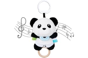 ‎COTTONBEBE COTTONBEBE Panda Kuscheltier Baby mit Musik, Spieluhr Baby Kinderwagen Spielzeug 0+ Monate, Plüschtier Musikspielzeug für Mädchen Junge, Musikalische Babyspielzeug Stofftier, Baby Geschenk, 15cm