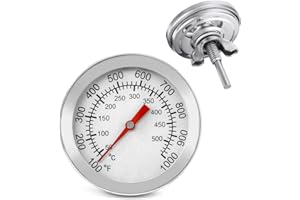 LYIVISK Termómetro para Parrillas de Carbón & Ahumador, Termómetro de Alta Temperatura (50-600℃/100-1000℉), Ideal para Ahumado & Parrillada