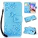 Produktbild 3D Butterfly Bling Glitter Glitzer Diamond Musterg Ledertasche Slim Retro Bookstyle mit Standfunktion Karteneinschub Magnetverschluss Flip Wallet Hülle Schutzhülle für Samsung Galaxy J5 2017