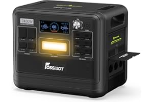 FOSSiBOT Generateur Electrique Solaire Portable 2400W F2400, 2048Wh LiFePO4 Batterie de Secours avec 3 Sorties CA 2400W (4800W Pic), Groupe Électrogène Solaire pour Camping-car, Maison, Voyage