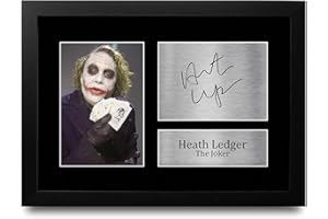 HWC Trading Heath Ledger A4 Incorniciato Firmato Regalo Visualizzazione Delle Foto Print Immagine Autografo Stampato Per The Joker Batman Gli Appassionati Di Cinema