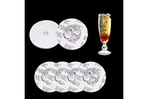 LbsAMP 6 Piezas Posavasos LED Luz Blanca Redonda Luminosos Posavasos LED para Bebidas Adecuado para Botellas de Vino Tazas de Té Tazas de Café Bodas Bares