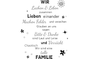HPNIUB WIR lachen leben zusammen Wandtattoo Familie Wandtattoo Sprüche Zitate Flur Wohnzimmer Aufkleber Selbstklebend Wandaufkleber Wandsticker Wandtatoos