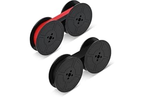 PSYQTSUARY 2 Rollen Farbband Für Schreibmaschine, Farbband in Schwarz Und Rot Doppelpack Schreibmaschinenband Nylon Typewriter Farbbands Kompatibel Doppel Spule Schreibmaschinen Farbbands Klassischen Modellen