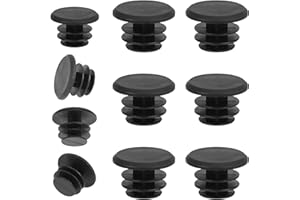 KJZEEX 10 Plastic Handlebar Plugs - Black, Mountain & Road Bike Compatible