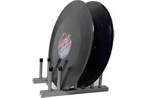 PMSANZAY Vinyl Record Rack Drying Rack Vinyl Record Storage 6 Album Display Holders Fits 12" or 7" 10" Vinyl Record Album No Record Records Grey