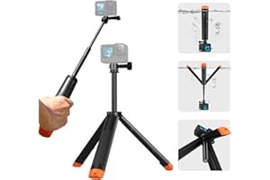 AFAITH Galleggiante Action Cam Treppiede Galleggiante Impugnatura Subacqueo per go pro Hero 13/12/11/10/9/8/7, DJI Osmo Action5pro/4/3/Osmo 360, Insta 360 Ace AKASO e la Maggior parte Delle Action