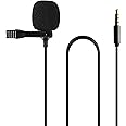 amazon basics Lavalier Auxiliary Omnidirectional Microphone | 3.5mm Jack | 78-Inch Chord (Black)