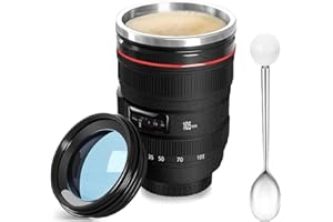 Cefrank Taza para Lente de cámara,350 ml (Negro)