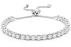 J.Fée Regalo per Lei Regalo Donna, Bracciale Tennis Bracciale Donna Argento 925 con 5A Sparkle Zircone Bracciali Argento per Amica Mamma Lei