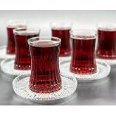 Paşabah&ccedil;e Elysia &Ccedil;ay Bardağı &Ccedil;ay Takımı Seti, 12 Par&ccedil;a, Şeffaf