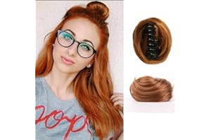 SJZDYLXY 2PCS Space Bun Claw Clip in Buns Donut Chignon Cat Ears DIY Hair Buns Updo Hairpieces Hair Extensions Wig Accessory for Women Girls (#30)