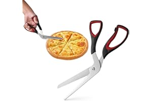 FHISKUNYU Forbici per Pizza Lavabile in Lavastoviglie | Forbici da Cucina per Tagliare Pizza, Torte ed Erbe | Facile da Usare, Pratico e Resistente