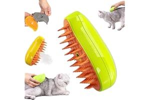 ‎HOIDOKLY Steamy Katzenbürste - 3 in 1 Katze Dampfbürste, Selbstreinigende Dampfkatzenbürste, Katzendämpferbürste für Massage, Multifunktionale Katzenpflegebürste, Elektrischer Haustier-Massagekamm (Grün)